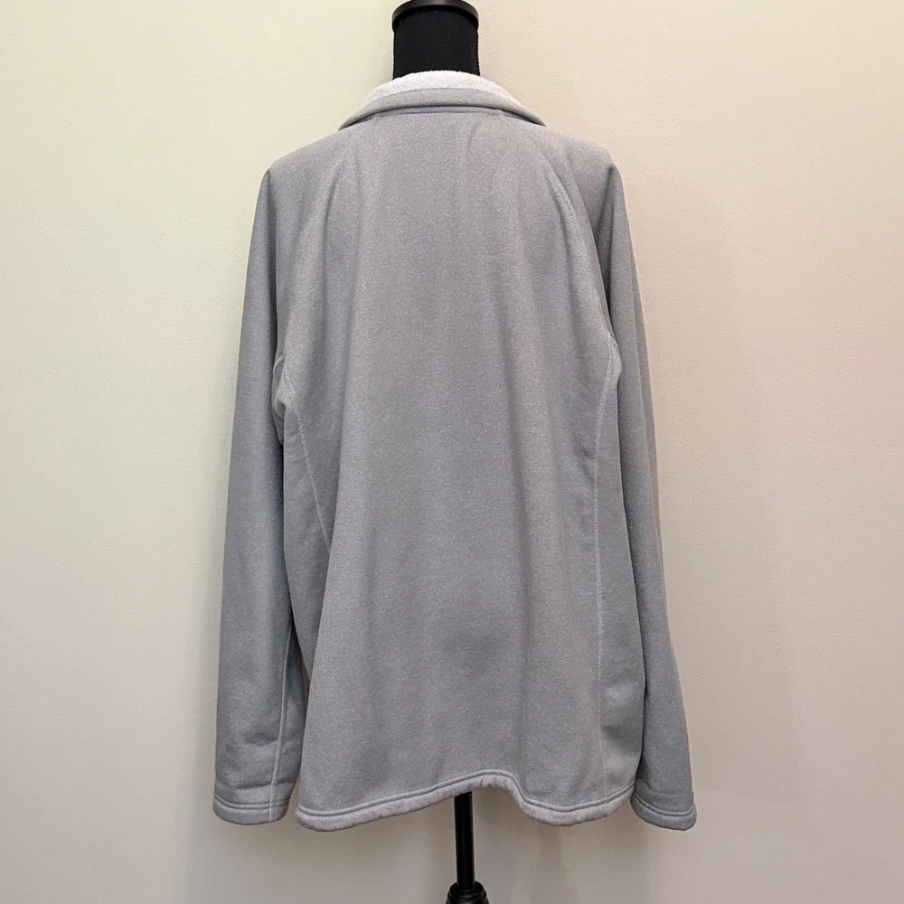 The North Face Men XXL Gray Sherpa Lined Full Zip Fleece Jacket Pockets Gorpcore